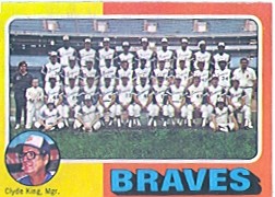 1975 Topps Baseball Cards      589     Atlanta Braves CL/Clyde King